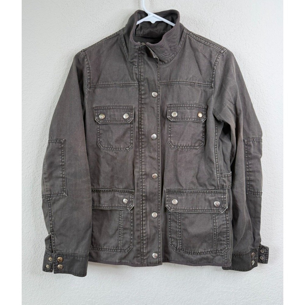 J. Crew Downtown Field Women's Mossy Olive Green Waxed Utility Military Jacket